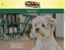 Tablet Screenshot of clipsndipspetgroomingma.com